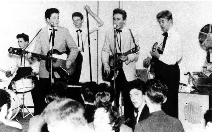 A 15-year-old Paul McCartney making his debut public performance with the Quarrymen  (from...