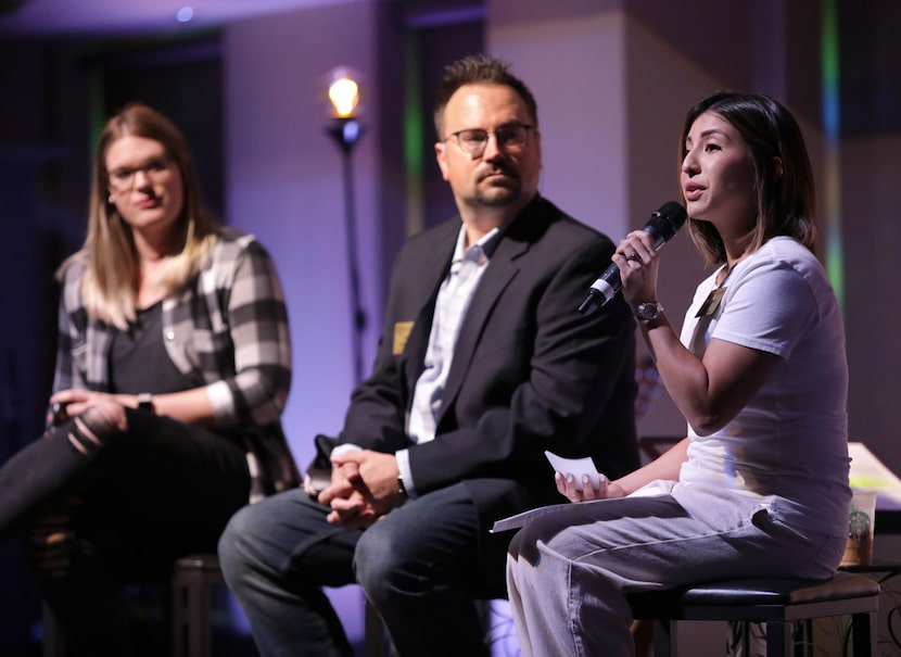 From left, Wendy Child,  modern worship director, Joe Stobaugh, modern worship pastor, and...