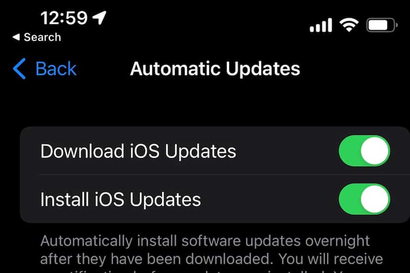 On your Apple devices, tap the Automatic Updates option to turn it on (green), and then you...