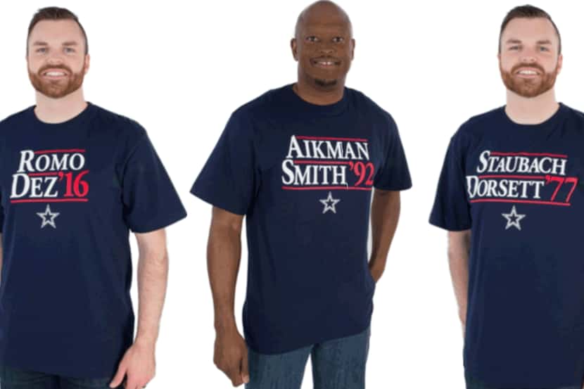 Three campaign shirts, two models.