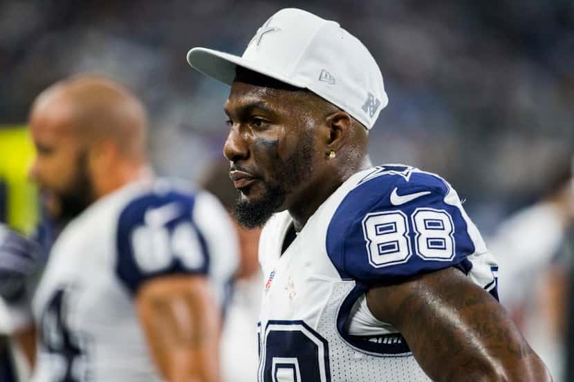 Dallas Cowboys wide receiver Dez Bryant (88) stands on the sideline during the second...