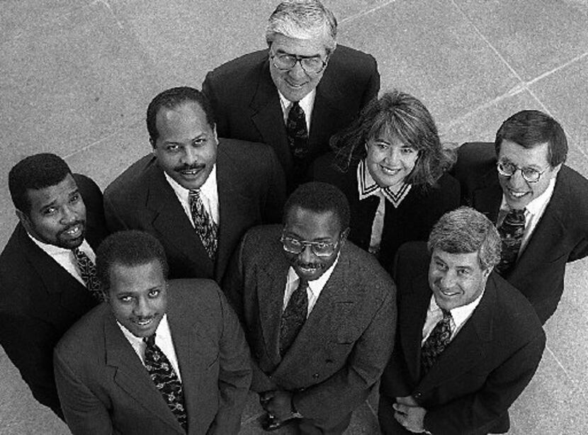 Don Hill (second row, first on the left) was a partner in the law firm White Hill, an...