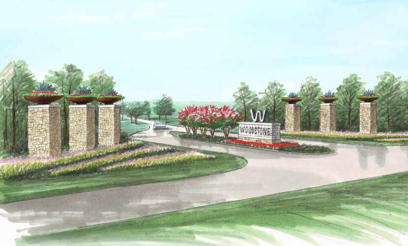 Planned entry to the new Woodstone community in Ferris.