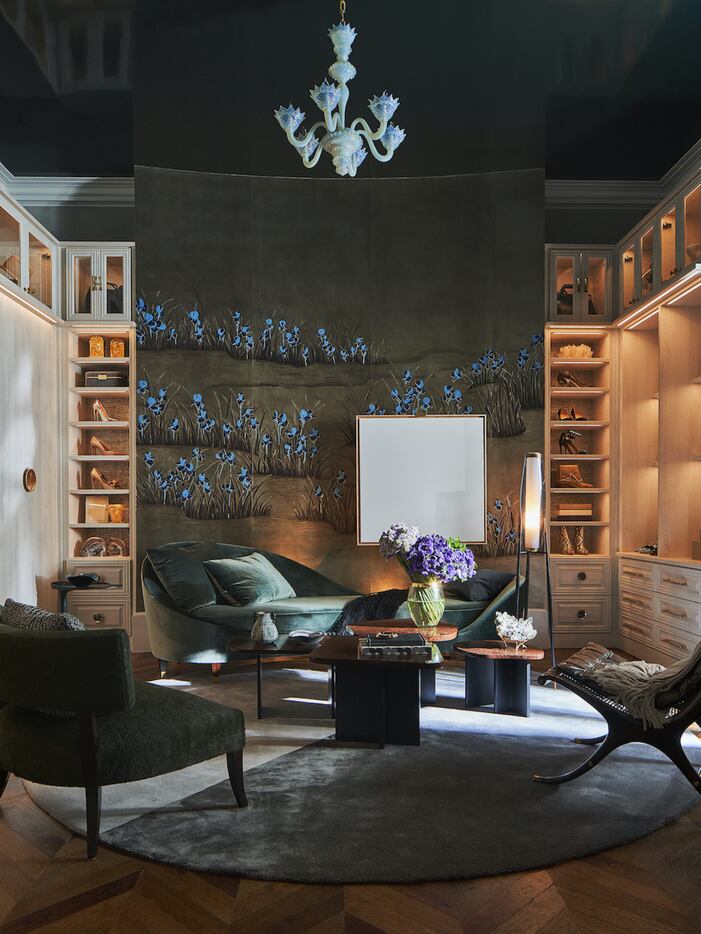 Woman's dressing room at the Kips Bay Decorator Show House Dallas. Designed by Doniphan...