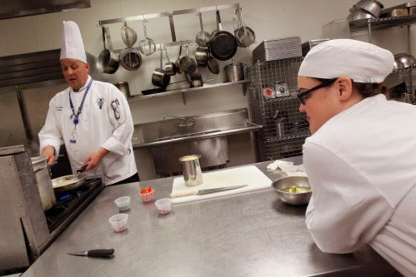  Chef Mike Malloy, who is an instructor at Le Cordon Bleu in Dallas, prepared an orrechiette...