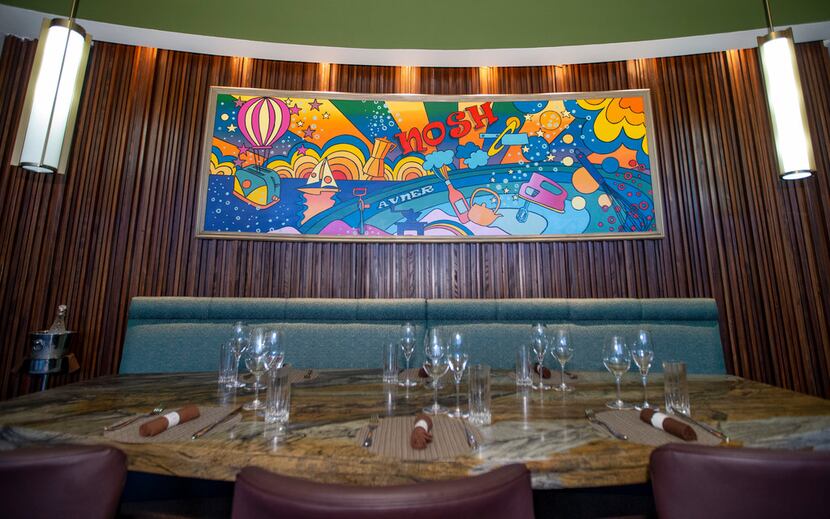 A custom mural in the style of Peter Max