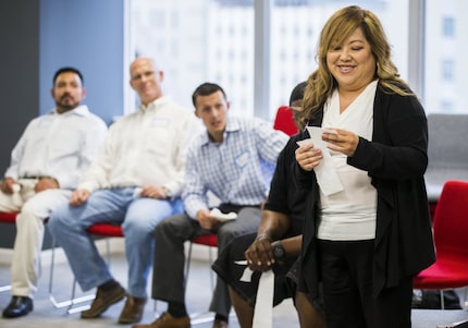 Chong Kim participates in an ice breaker during a Cornbread Hustle event . (Ashley...