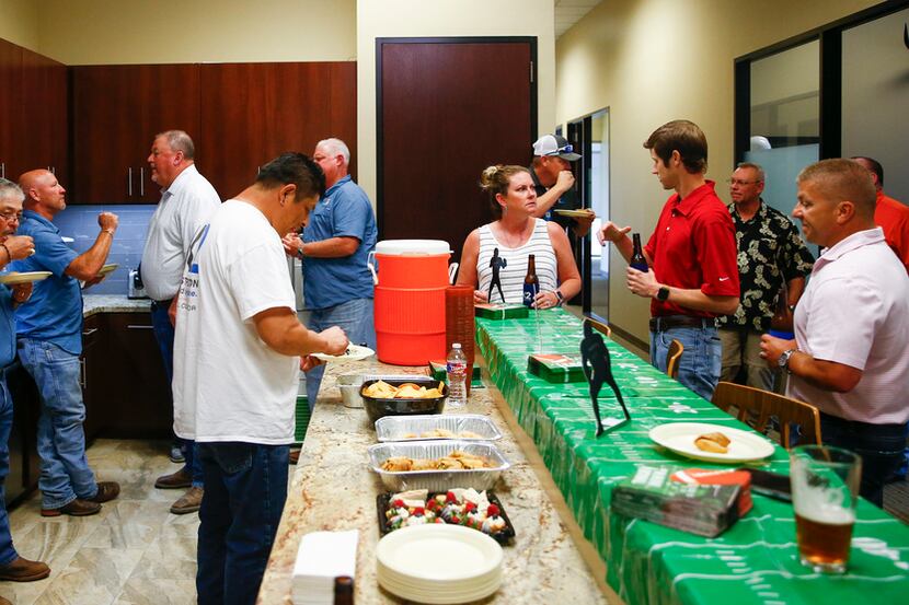 Employees gathered for a happy hour at K2 Construction in September.
