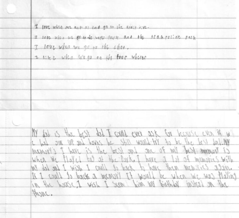 In letters sent to The Dallas Morning News, David Johnson Jr.'s kids, 9-year-old Graylon and...