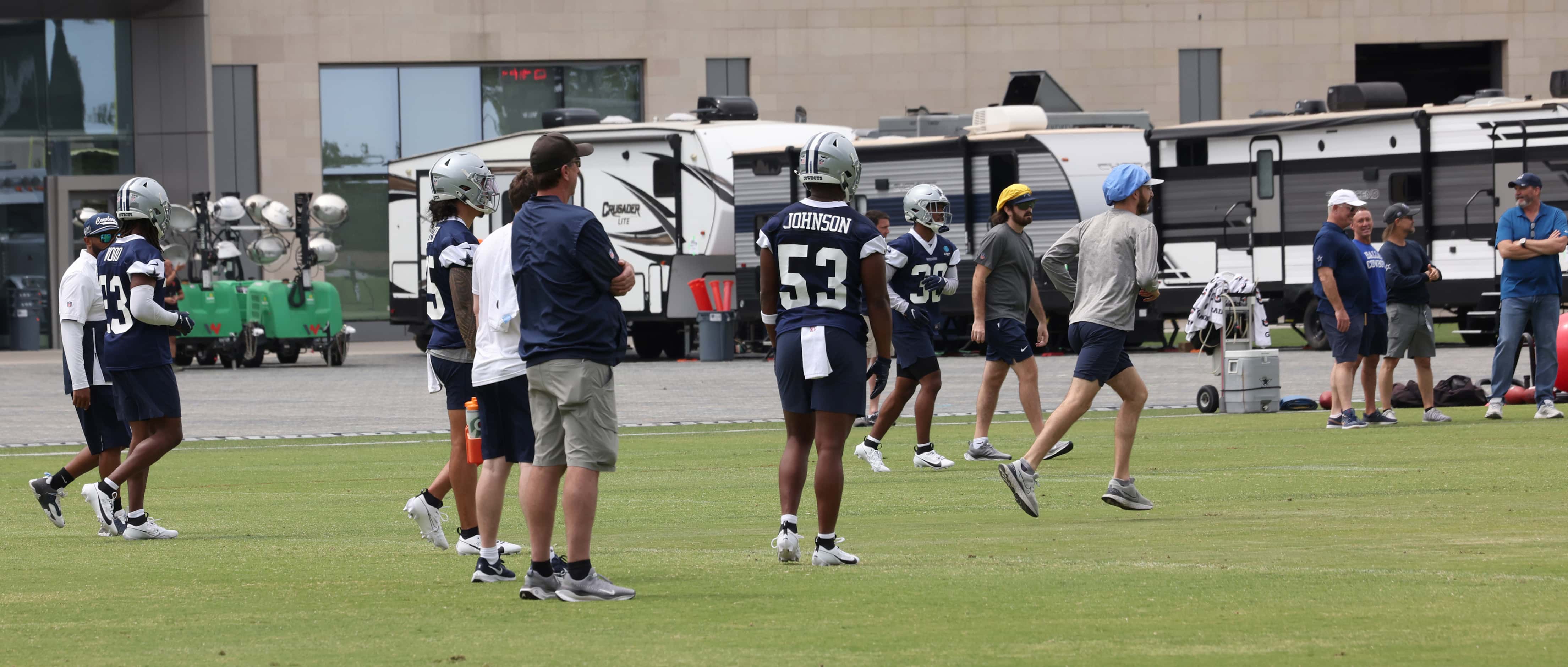 Dallas Cowboys coaches, staff members and players go through a plethora of drills during a...