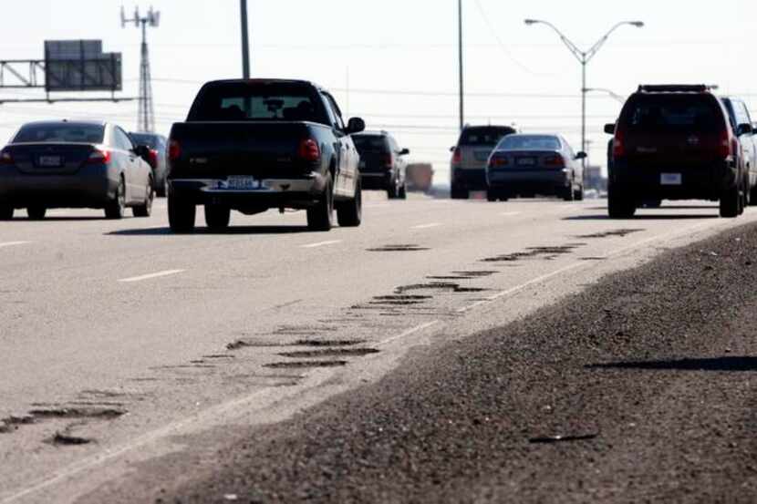 
The winter weather has produced large potholes along parts of I-35 southbound between...