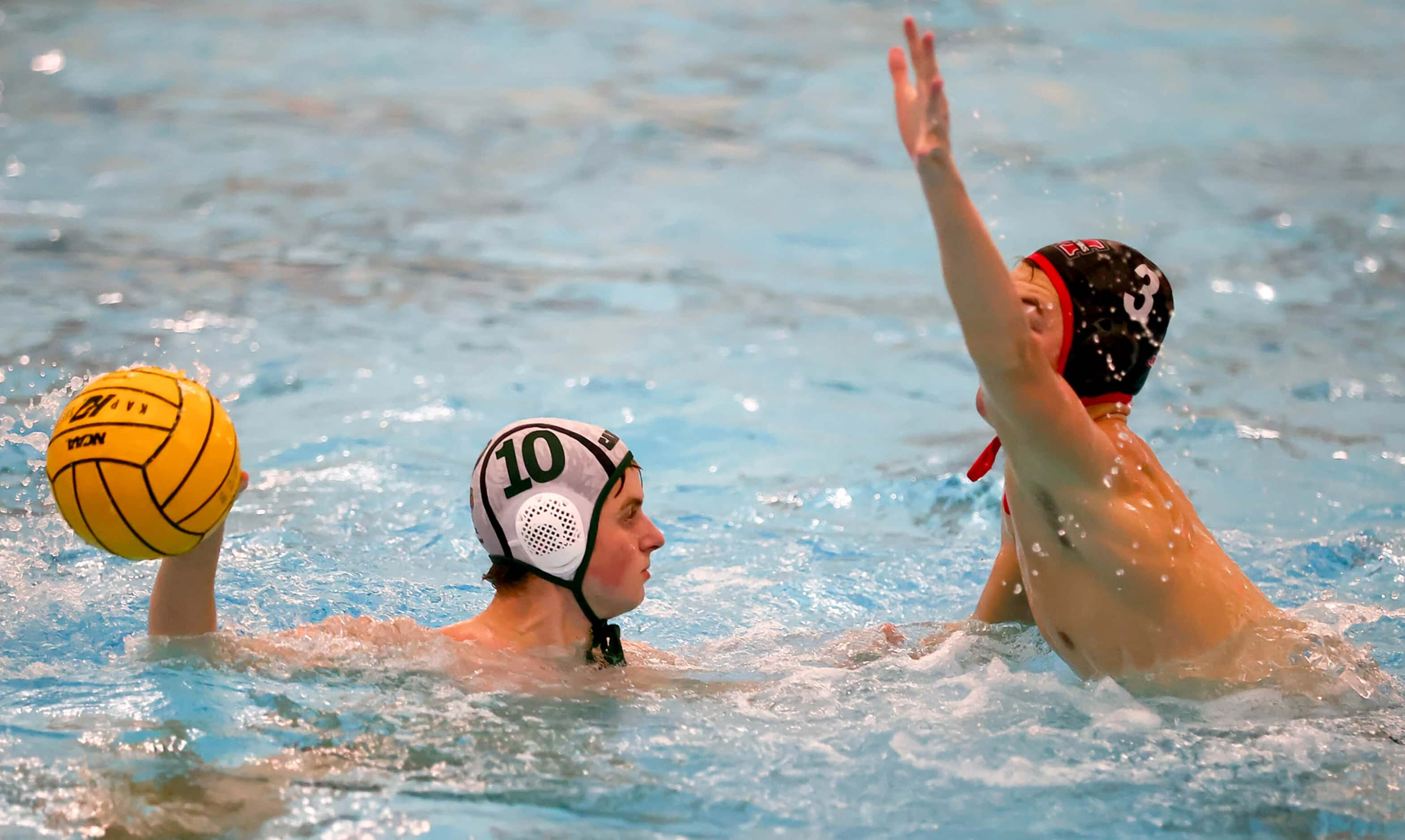 Southlake Carroll's Carter Smith (10) looks to pass against Flower Mound Marcus' Asher...