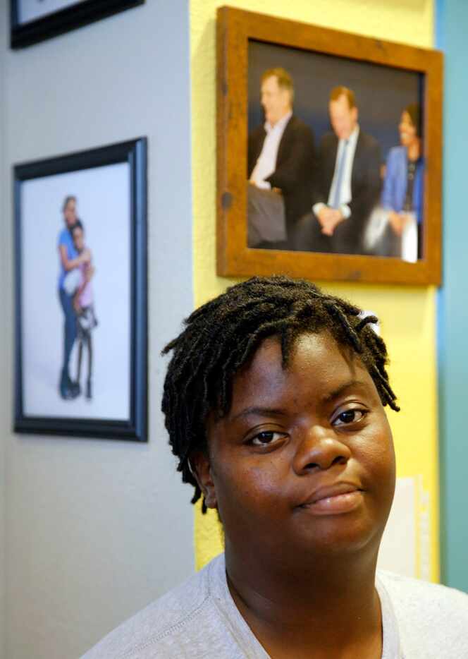 Rose Community Center community caregiver Gege Coleman, who moved to the townhomes five...