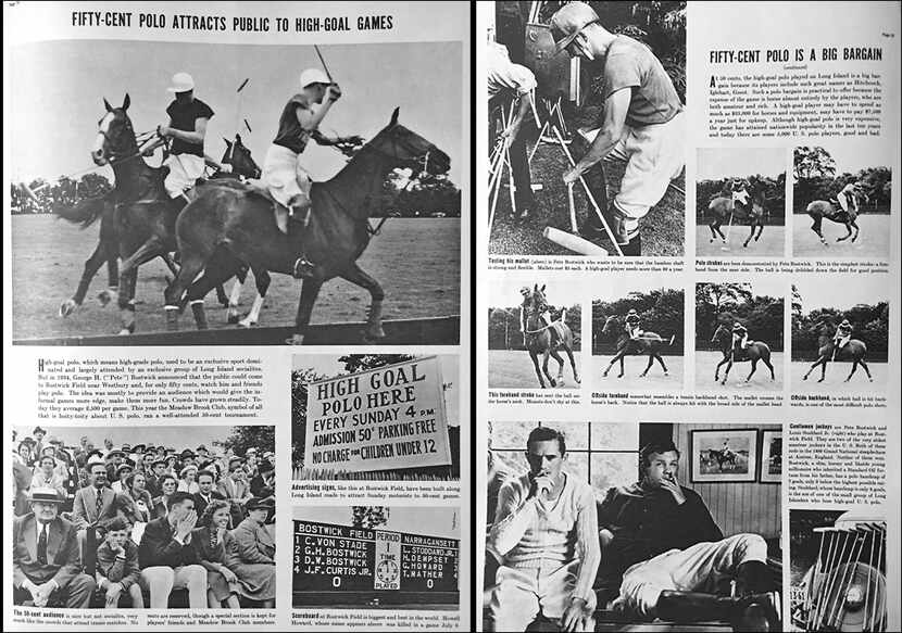 Inside are two pages of photos from polo matches open to the public for 50 cents at...