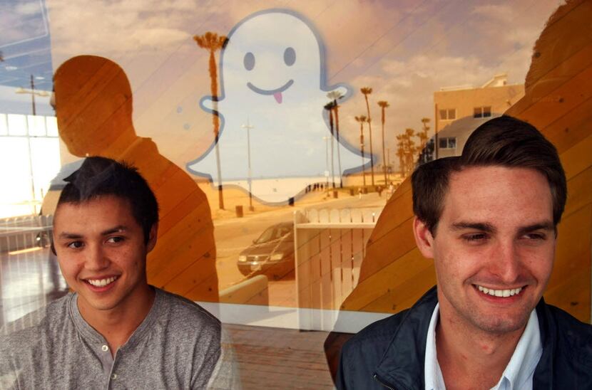 Bobby Murphy, 24, left, and Evan Spiegel, 22, co-creators of Snapchat.