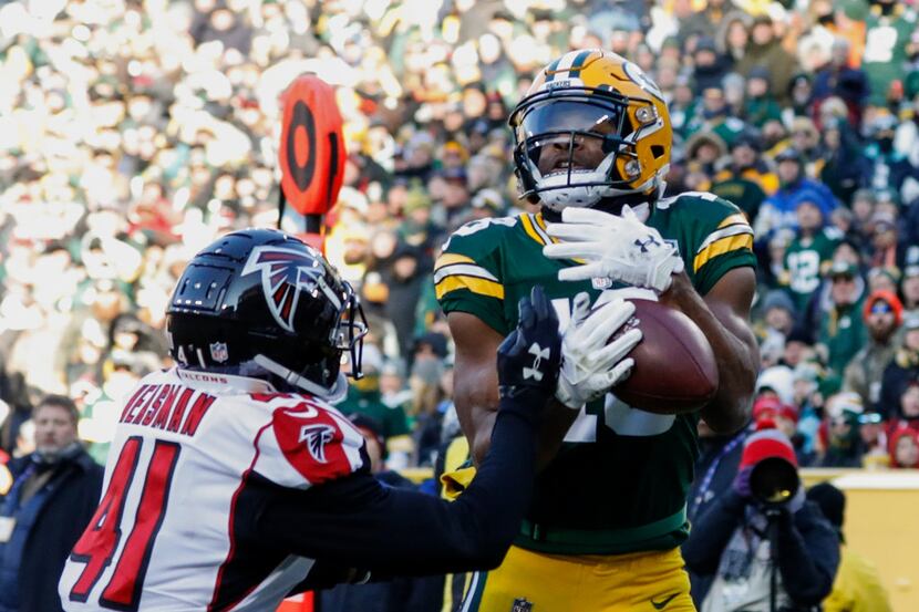 FILE - In this Dec. 9, 2018, file photo, Green Bay Packers' Randall Cobb catches a touchdown...