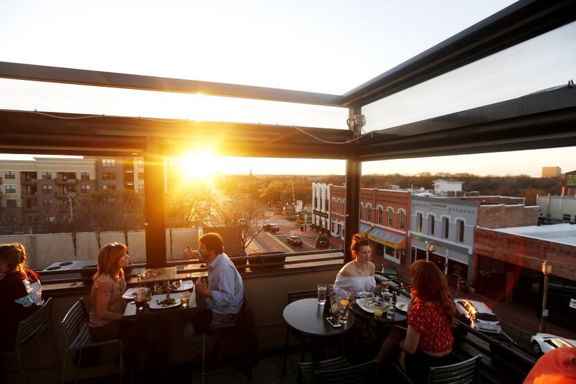 It's hard to be stressed when you're eating good food on a rooftop, like at Urban Crust in...