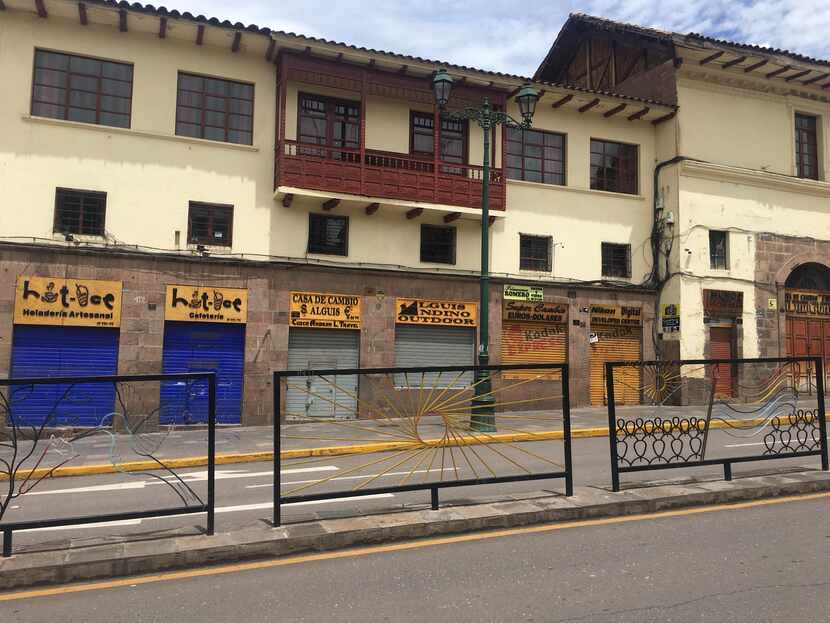 The streets of Cusco, Peru, were deserted Wednesday, March 18, 2020, after Peruvian...