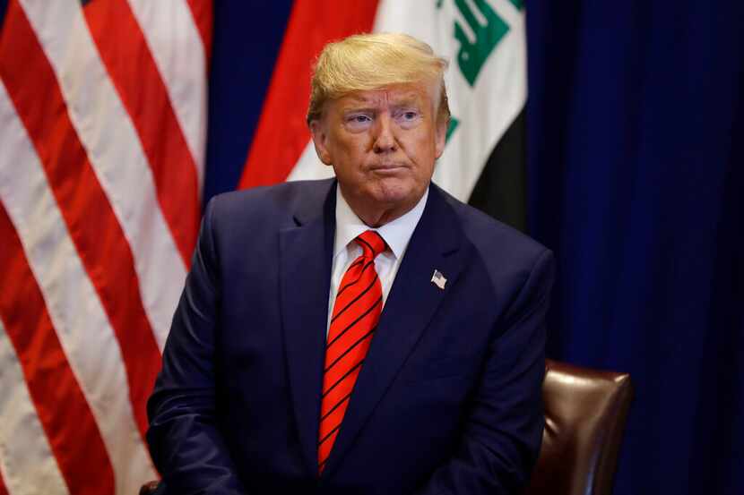 El presidente Donald Trump durante un encuentro con el mandatario de Irak Barham Salih en el...