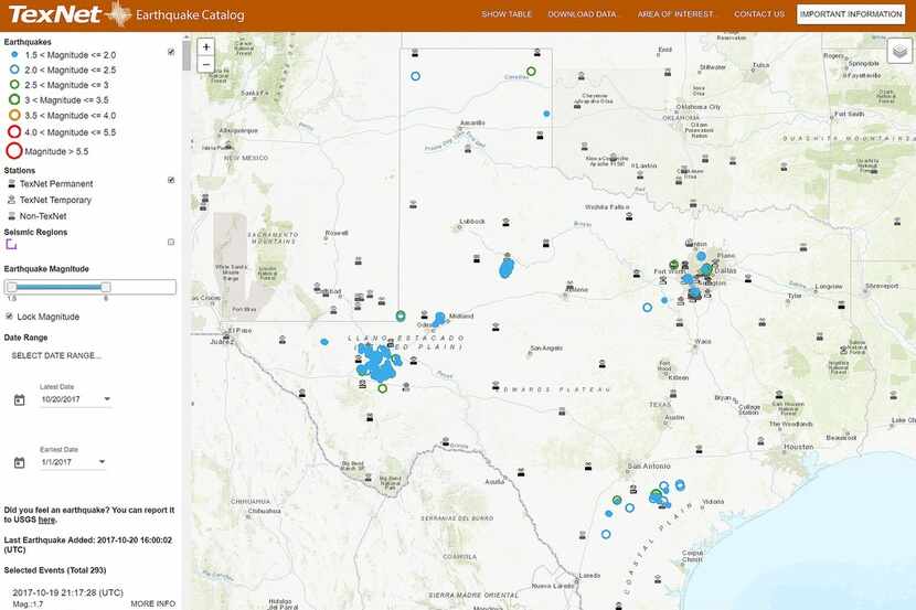 A new interactive earthquake map of Texas from the University of Texas Bureau of Economic...