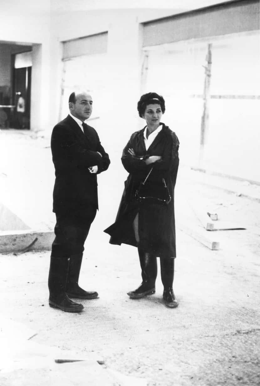 Raymond Nasher and Patsy Nasher during the construction of NorthPark Center in April 1965.