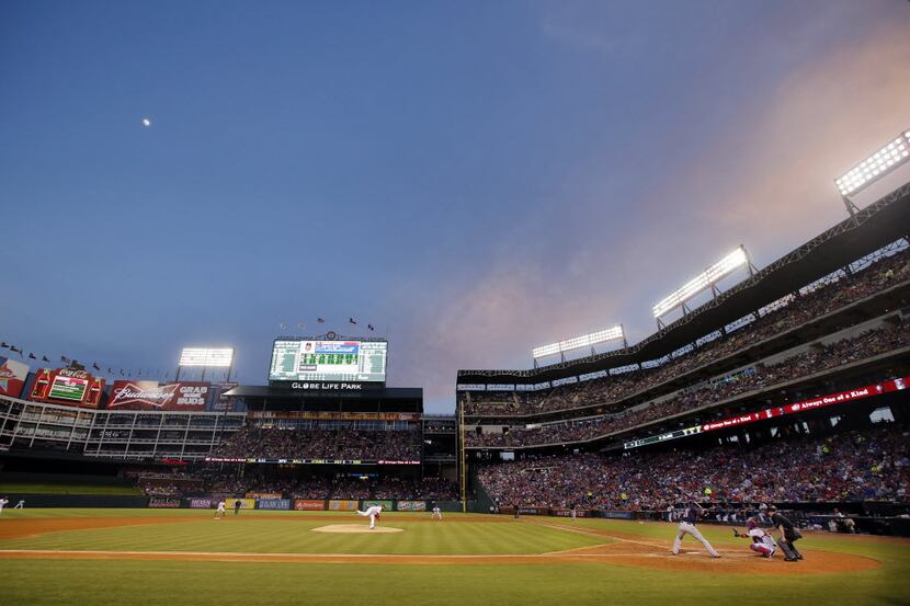 The Rangers play the Boston Red Sox at Globe Life Park in Arlington, Friday, May 29, 2015.