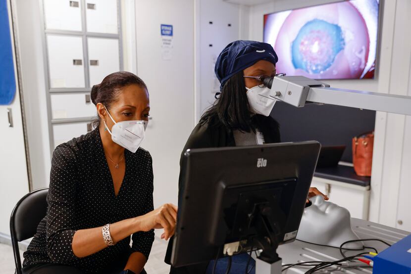 Orbis Flying Eye Hospital ophthalmologist and teacher training participant Dr. Lizette...