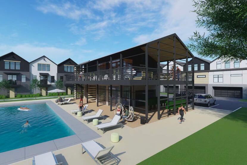 The Fort Worth Avenue rental community will include a clubhouse and swimming pool.