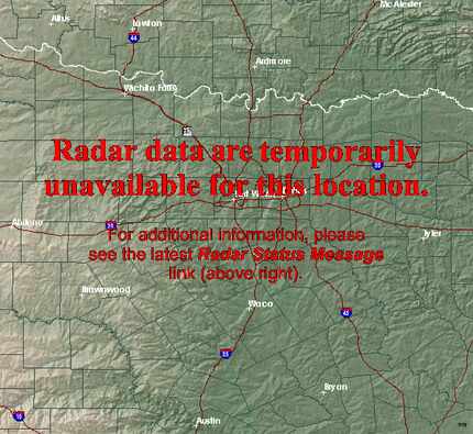 The doppler radar for the National Weather Service office in Fort Worth will be out of...