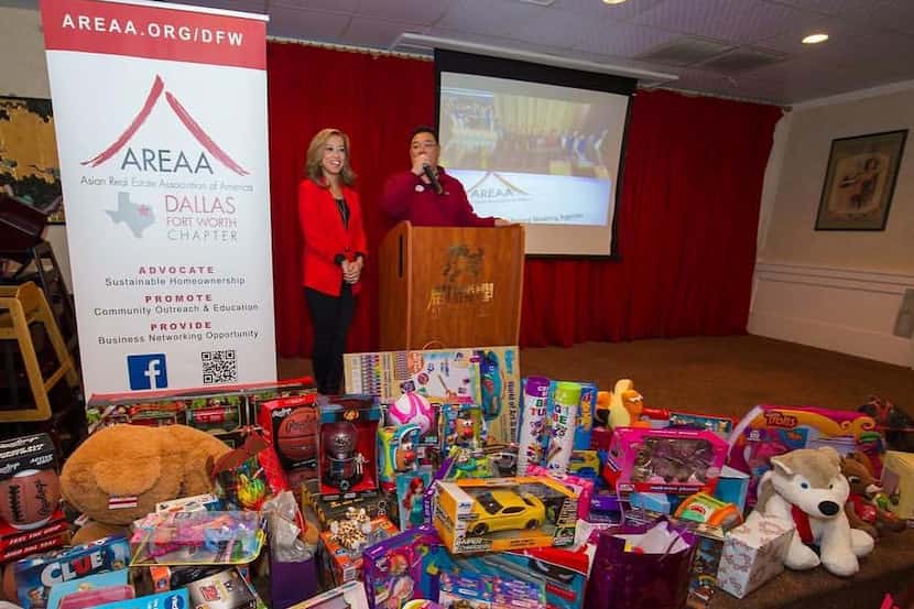 The Asian Real Estate Association of America DFW Chapter collects toys at a luncheon at...