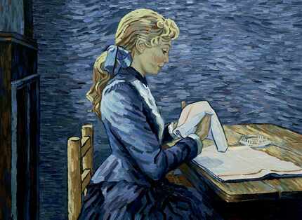 Adeline Ravoux (voice of Eleanor Tomlinson) folds napkins in a scene from "Loving Vincent."