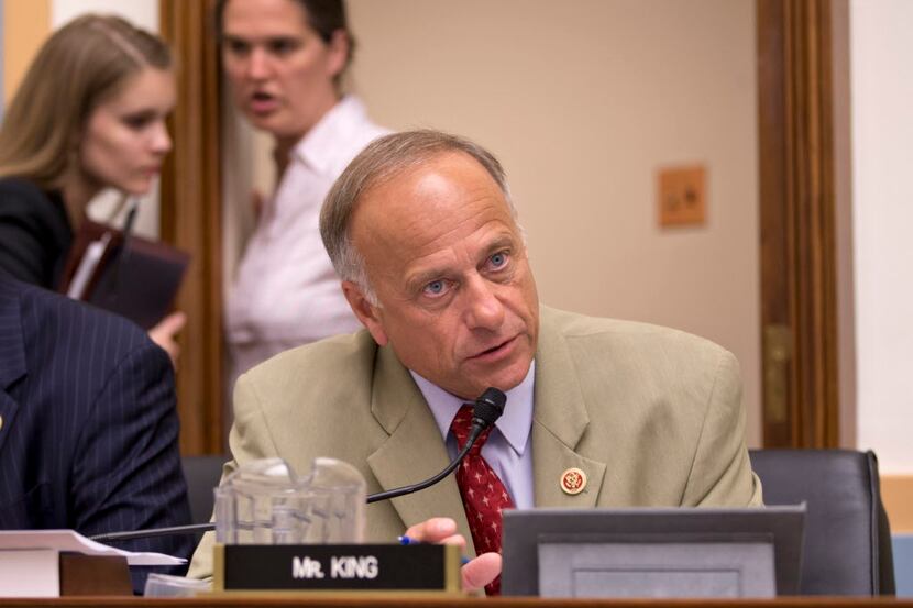  Rep. Steve King, R-Iowa, speaks during a House Judiciary Committee meeting on Capitol Hill...