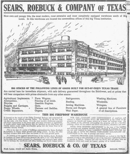 Advertisement ran in the paper Oct. 1, 1910.