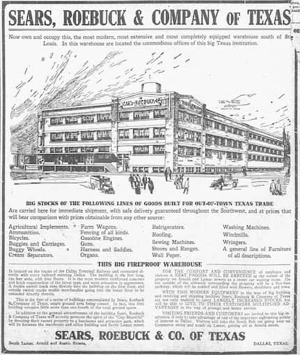 Advertisement ran in the paper Oct. 1, 1910.