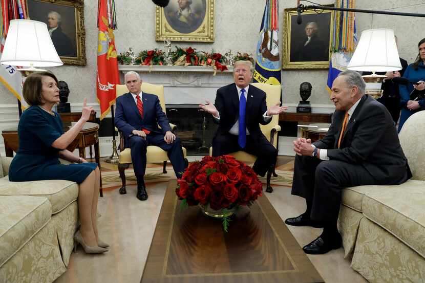 President Donald Trump and Vice President Mike Pence met with Senate Minority Leader Chuck...