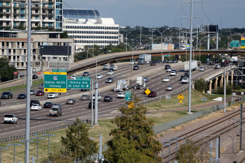 Interstate 35E north of downtown Dallas on Tuesday