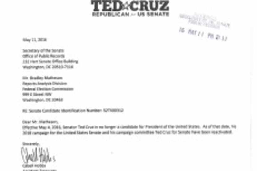  Cruz files for 2018 Senate bid.