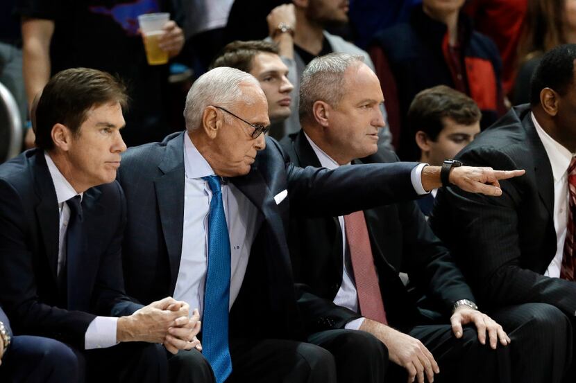FILE- In this Jan. 19, 2016 photo, SMU head coach Larry Brown instructs his team as...