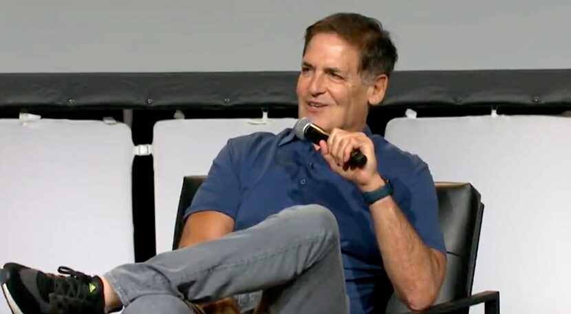 A live feed still of Dallas entrepreneur Mark Cuban discussing his interactive Web3...