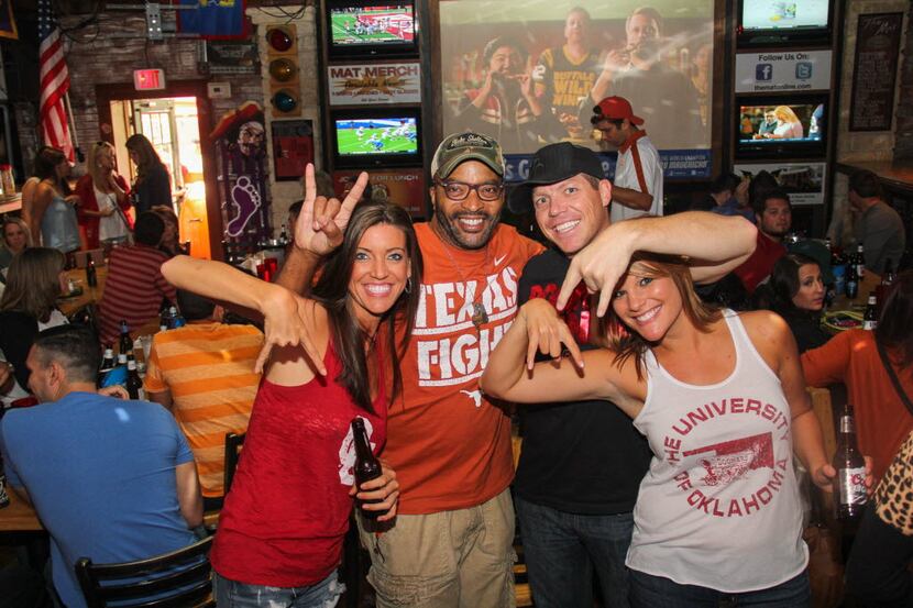 Big Al Mack has some fun with OU fans at  Big Al's McKinney Ave Tavern Texas/OU showdown on...