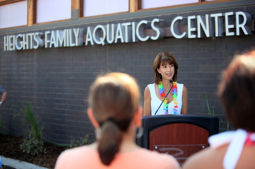 Former Richardson Mayor Laura Maczka spoke during the grand opening of the Heights Family...