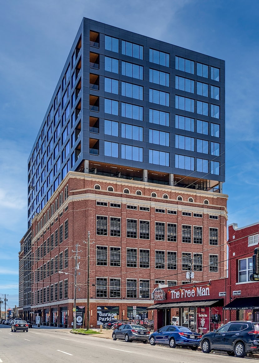 The 16-story Stack tower has retail on the ground floor on Commerce Street.