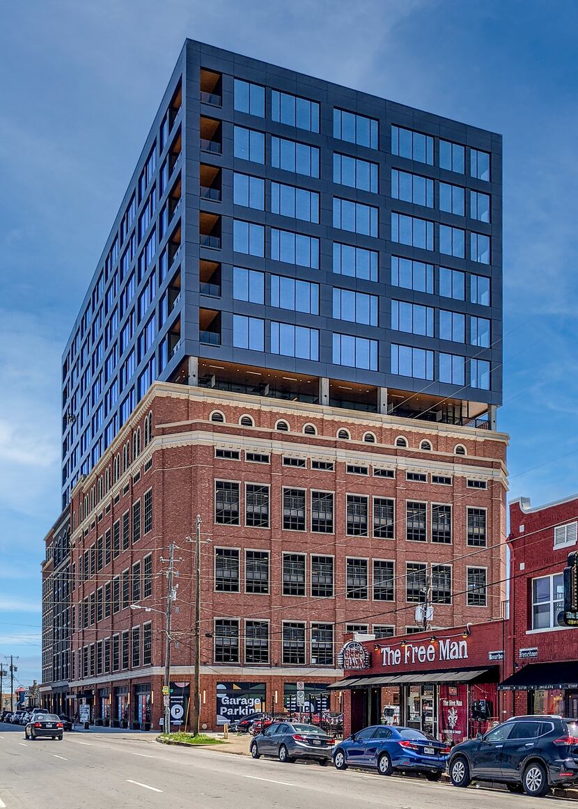 The 16-story Stack tower has retail on the ground floor on Commerce Street.