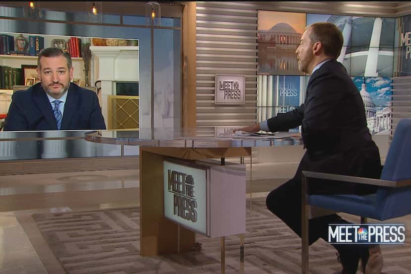 Sen. Ted Cruz appeared on NBC's "Meet the Press" on Dec. 8, 2019, with Chuck Todd, accusing...