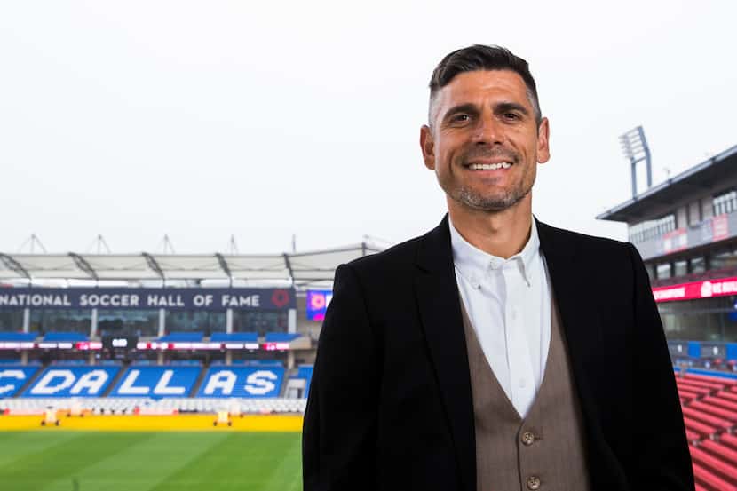 Luchi Gonzalez, the new head coach of FC Dallas, poses for a portrait on Wednesday, February...