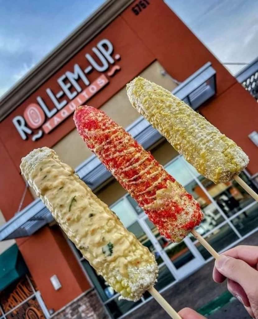 Roll-Em-Up Taquitos also sells sides like street corn and churros.