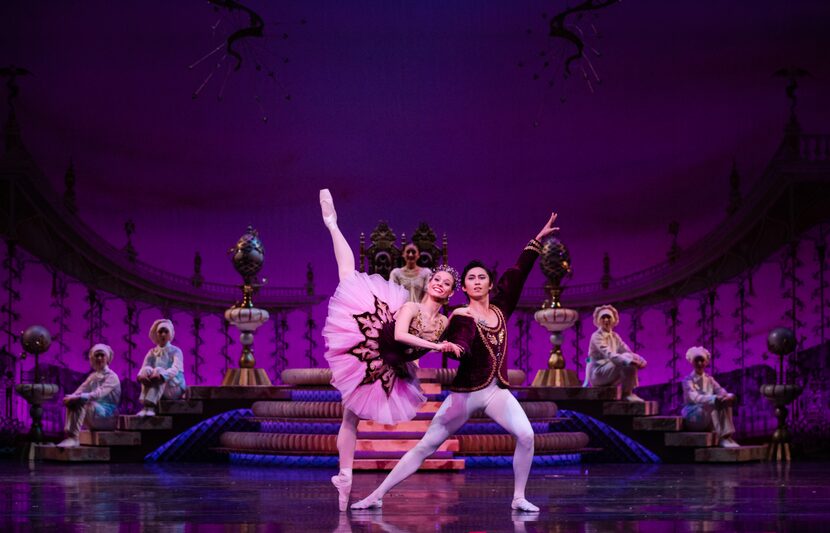 Paige Nyman and Jiyan Dai performed during a dress rehearsal of Texas Ballet Theater's 2021...