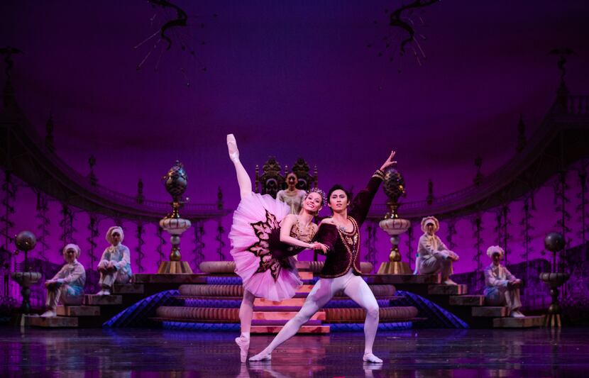 Paige Nyman and Jiyan Dai performed during a dress rehearsal of Texas Ballet Theater's 2021...