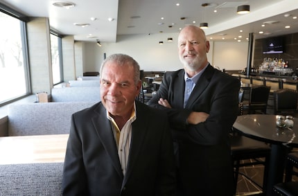 Builder and designer Bruce Russo, left, and restaurant owner and namesake Steve Fields have...