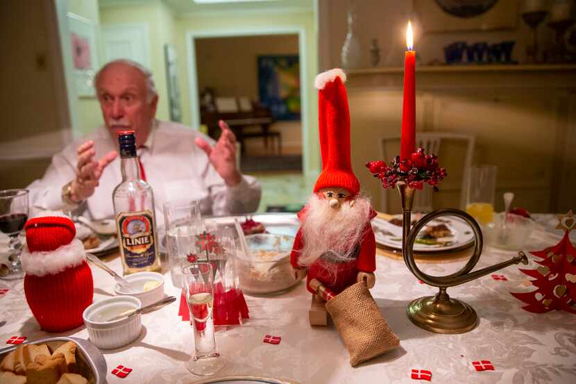 Dallas Morning News reader Kenneth Wincorn hosts his Danish Christmas feast in honor of his...